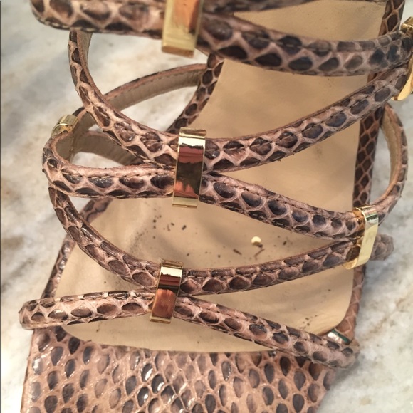 Michael Kors Leather Embossed Snakeskin Heels - Picture 6 of 10